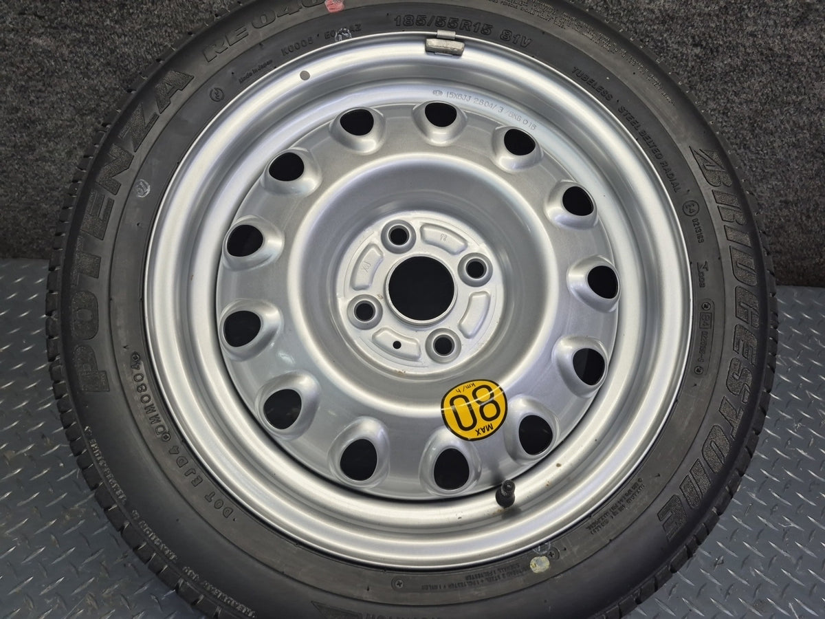 03-05 Toyota MR2 Spyder ZZW30L Spare Tire R15" Wheel Donut 15x6 w Cover OEM
