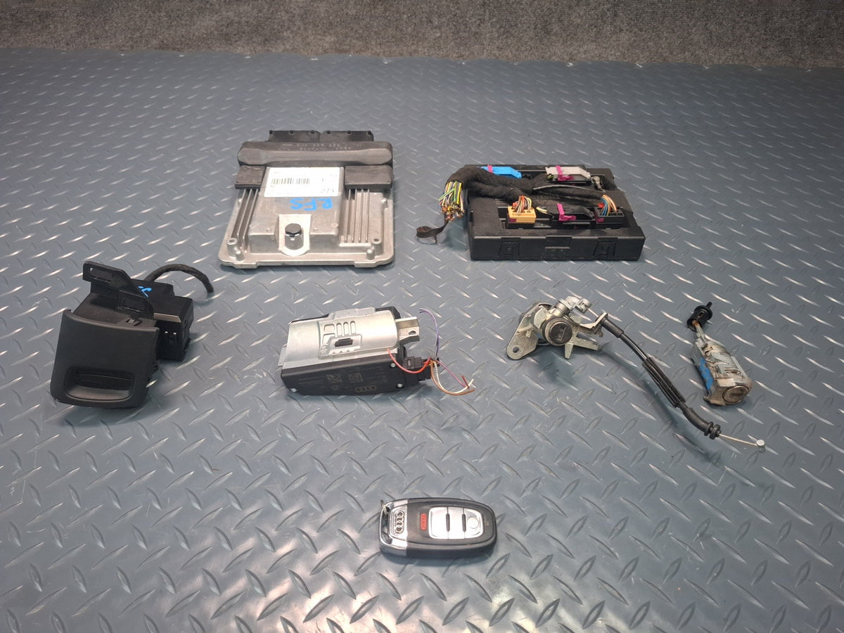 13-15 Audi RS5 8F7 Convertible 4.2L ECU ECM BCM Ignition Switch Lock KEY Set OEM