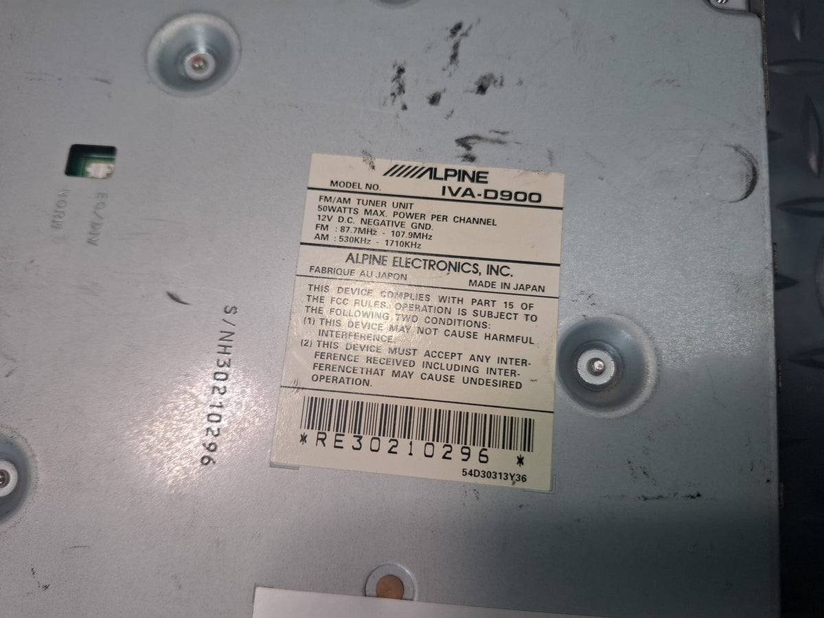 Alpine IVA-D900 Audio System ECU Control Module