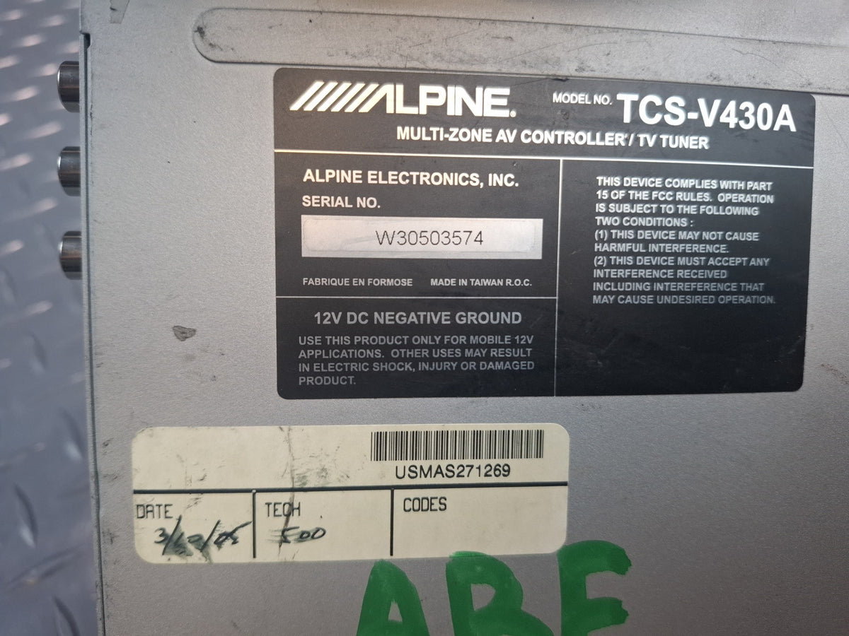 Alpine TCS-V430A Multi Zone TV Tuner AV Controller