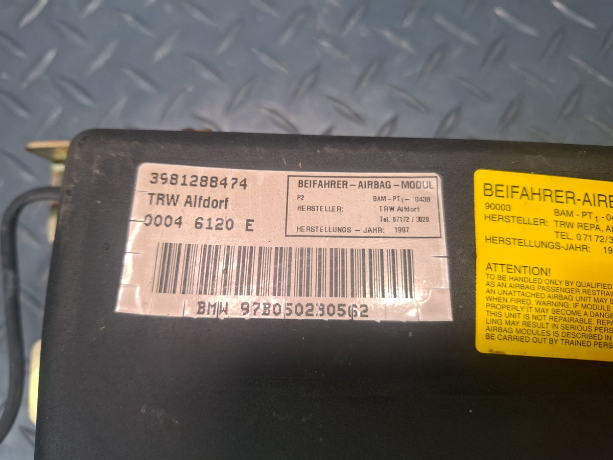 92-97 BMW E31 840Ci FRONT RIGHT PASSENGER SIDE DASH SRS AIRBAG OEM