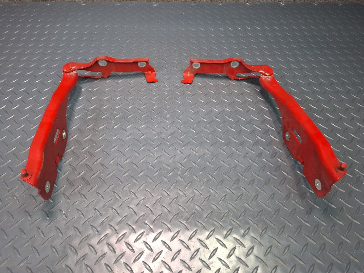 02-05 Ford Thunderbird Set of 2 Front Left & Right Hood Hinge RED OEM