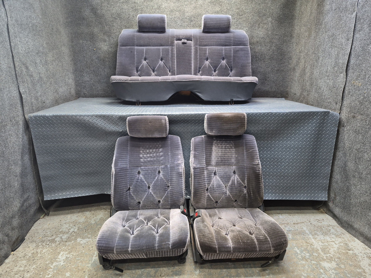 84-88 Toyota Cressida MX73 Luxury Sedan Front & Rear Velour Seat Blue Set OEM