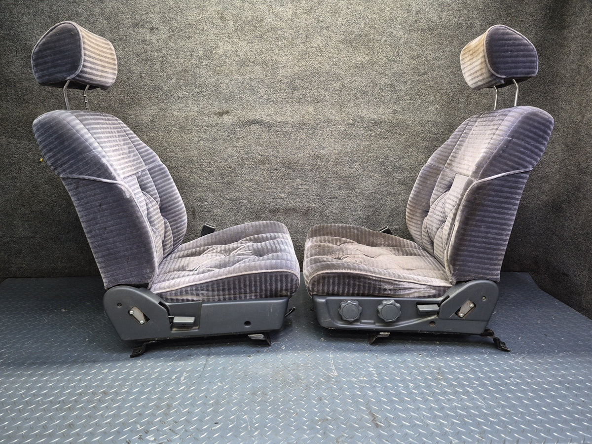 84-88 Toyota Cressida MX73 Luxury Sedan Front & Rear Velour Seat Blue Set OEM