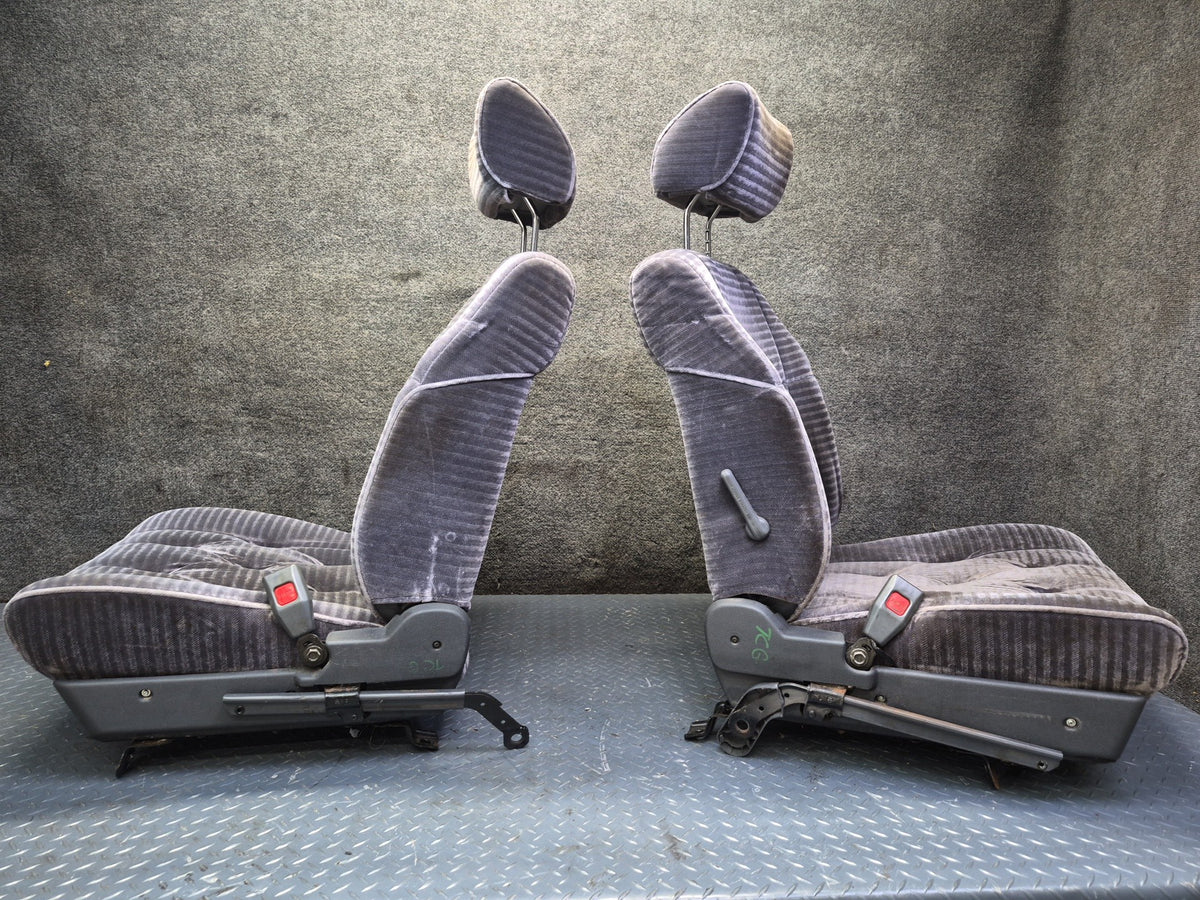 84-88 Toyota Cressida MX73 Luxury Sedan Front & Rear Velour Seat Blue Set OEM