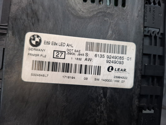2011 BMW E90 E92 E93 M3 FRM3R PL2 AHL Headlight Lamp Control Module 9249085