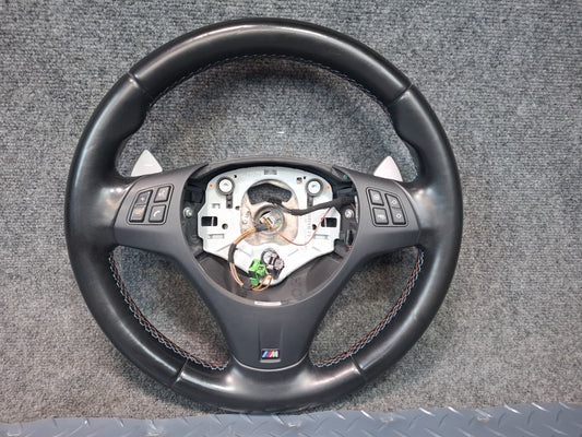 2008-2011 BMW E90 E92 E93 M3 Sport Leather Steering Black w Paddles & Controls