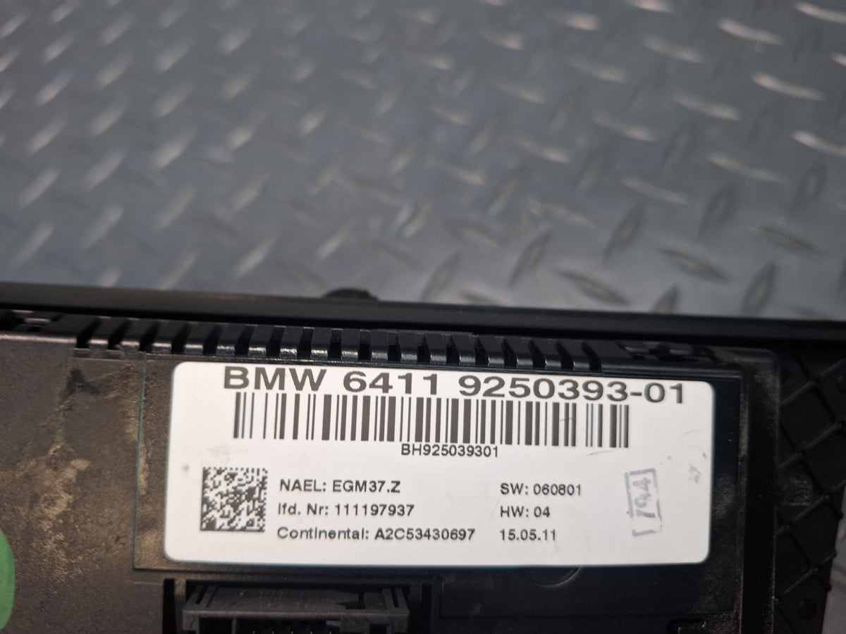 2011 BMW E90 M3  A/C Heater Temperature Climate Control Switch 9250393