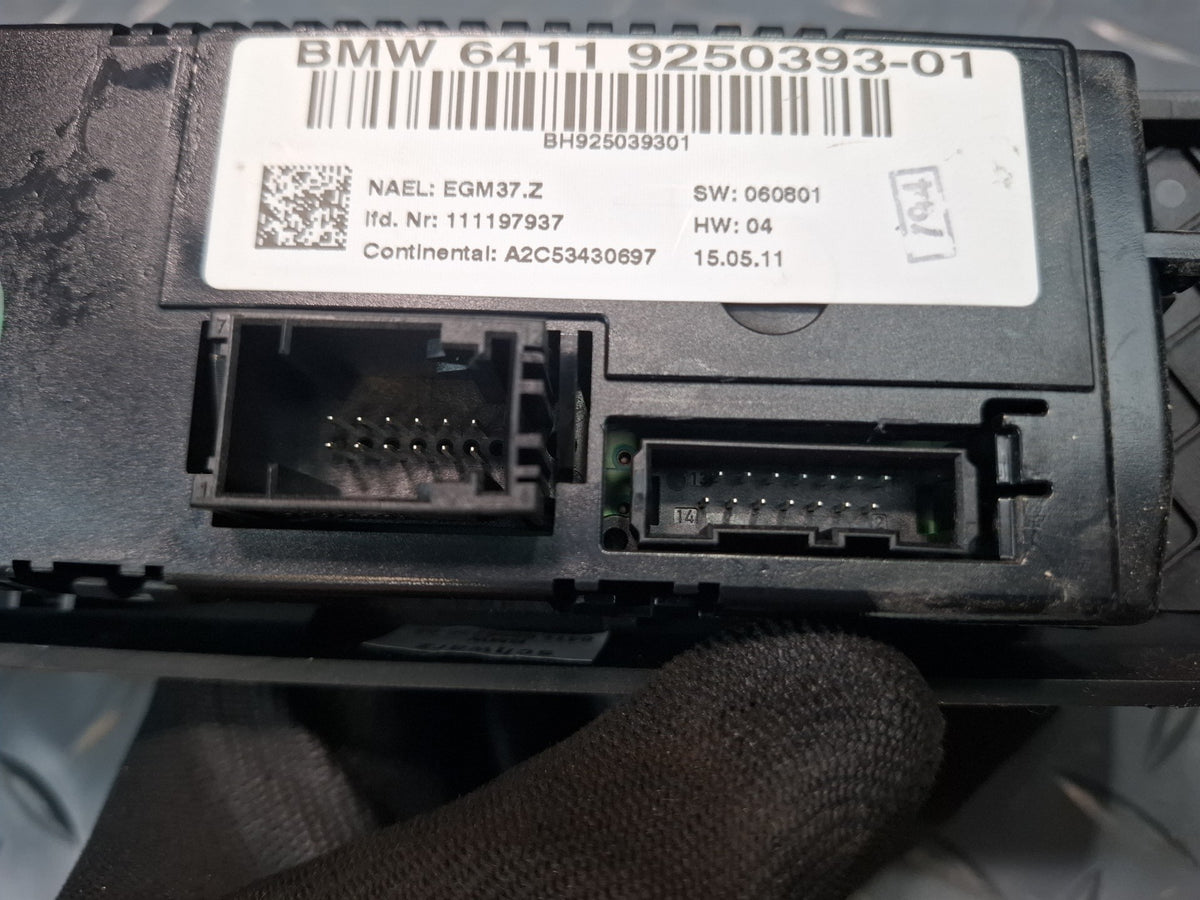 2011 BMW E90 M3  A/C Heater Temperature Climate Control Switch 9250393