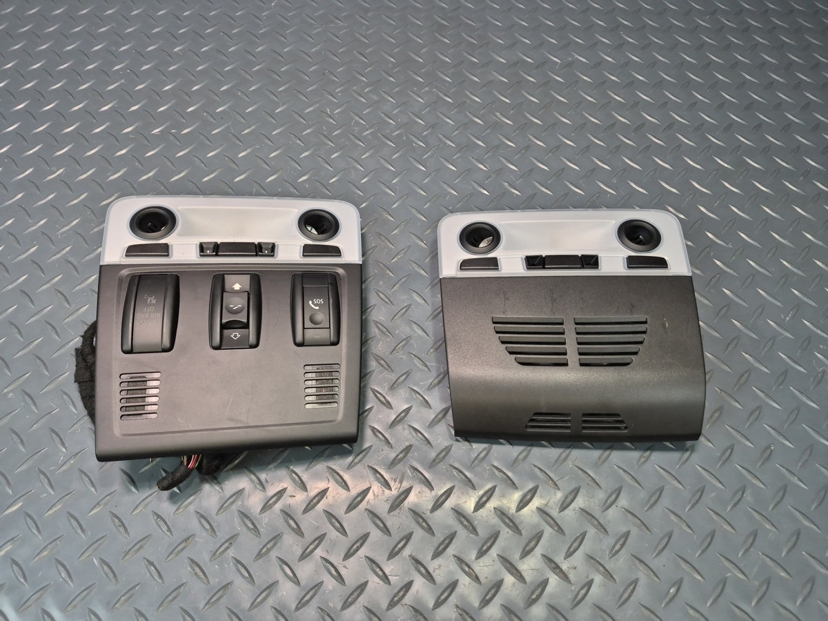 2008-2011 BMW E90 M3 Front & Rear Overhead Console Light Lamp Black Set of 2