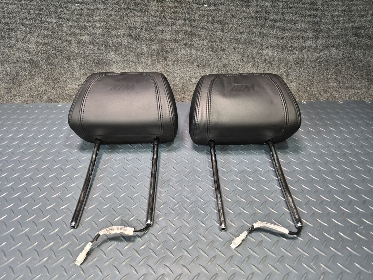 08-11 BMW E90 E92 M3 Front Left & Right Sport Seat Leather Active Headrest Set