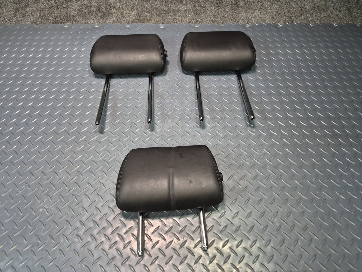 2008-2011 BMW E90 M3 Rear Left Center Right Leather Seat Headrest Black Set of 3