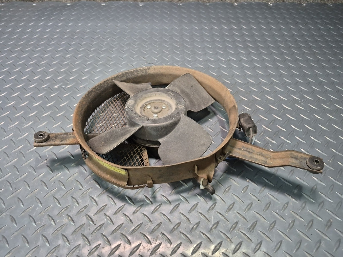 85-86 Toyota Cressida MX73 A/C Condenser Cooling Fan Motor w Shroud & Mount OEM