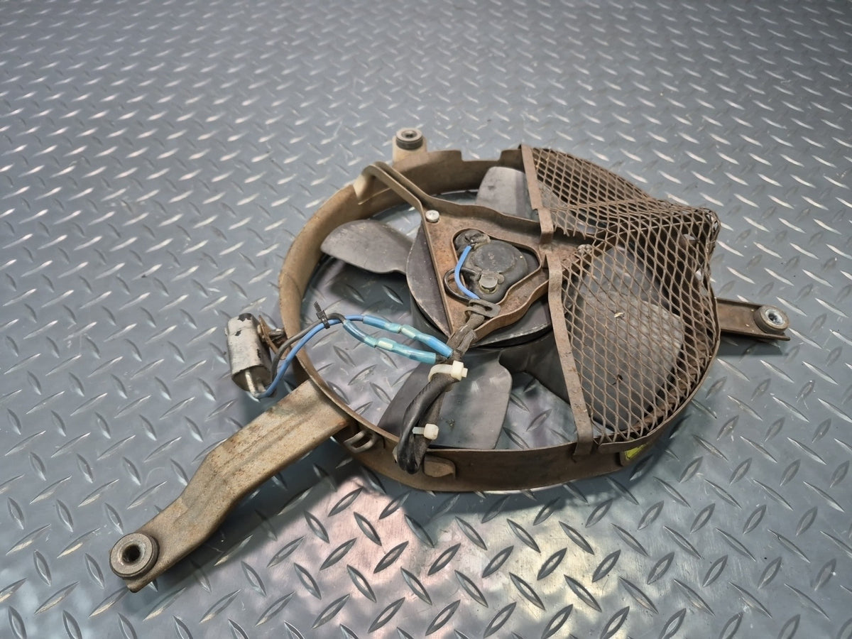 85-86 Toyota Cressida MX73 A/C Condenser Cooling Fan Motor w Shroud & Mount OEM