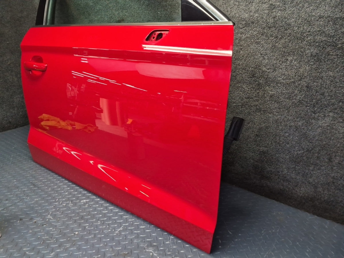 15-20 Audi S3 8VS Sedan Front Right Door Shell Panel Assembly Misano RED OEM