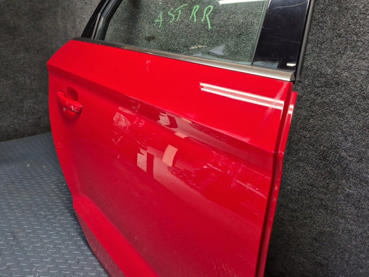 15-20 Audi S3 8VS Sedan Rear Right Door Shell Panel Misano RED Assembly OEM