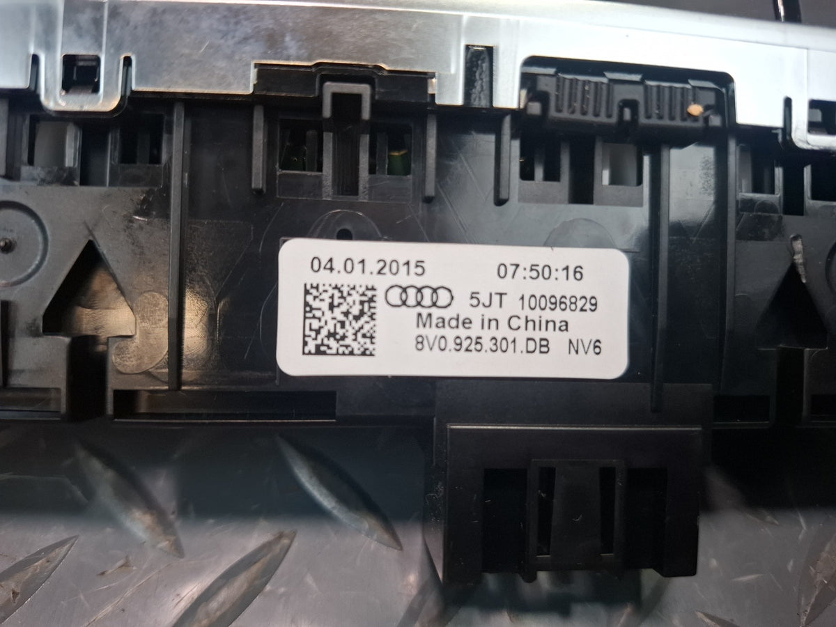 15-17 Audi S3 8VS Dash Center Drive Select PDC Hazard Traction Switch Panel OEM