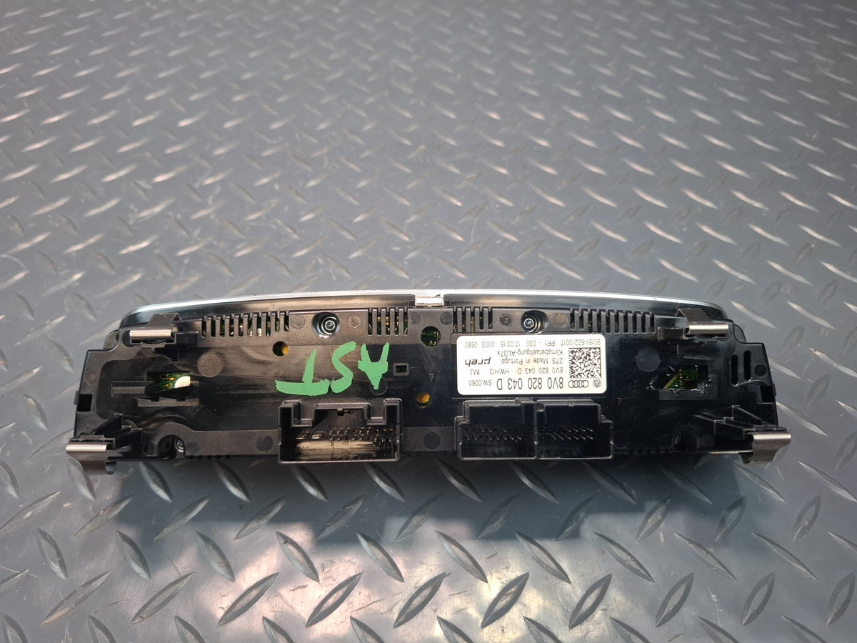 15-17 Audi S3 8VS A/C Heater Climate Control Switch Panel 8V0820043D OEM