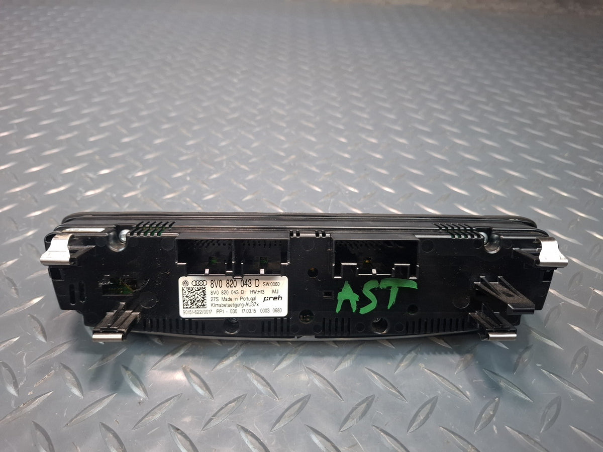 15-17 Audi S3 8VS A/C Heater Climate Control Switch Panel 8V0820043D OEM