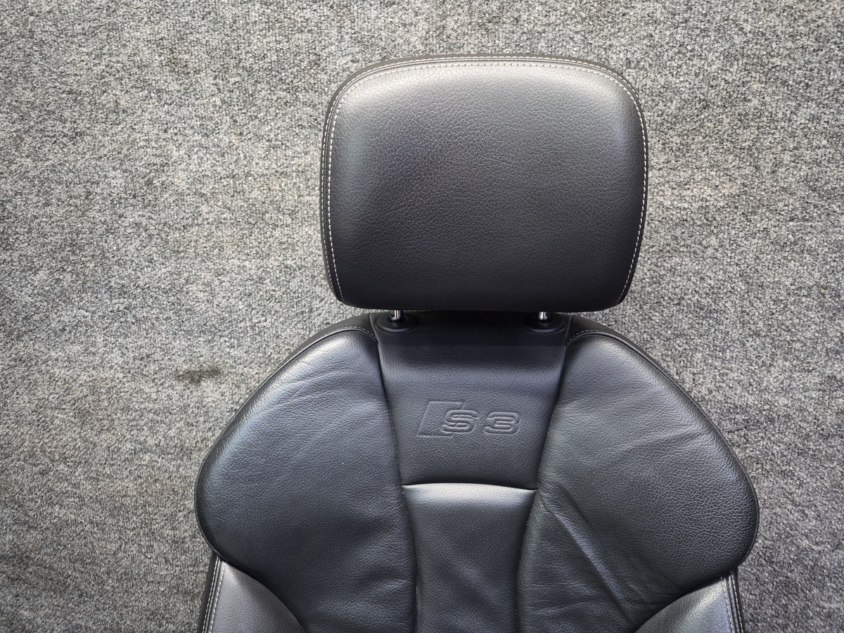 15-16 Audi S3 8VS Sedan 4D00R Front & Rear Seat Set Leather Black OEM