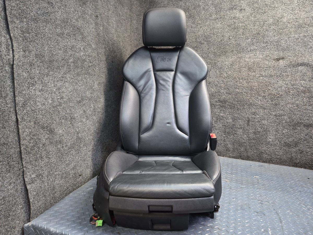 15-16 Audi S3 8VS Sedan 4D00R Front & Rear Seat Set Leather Black OEM