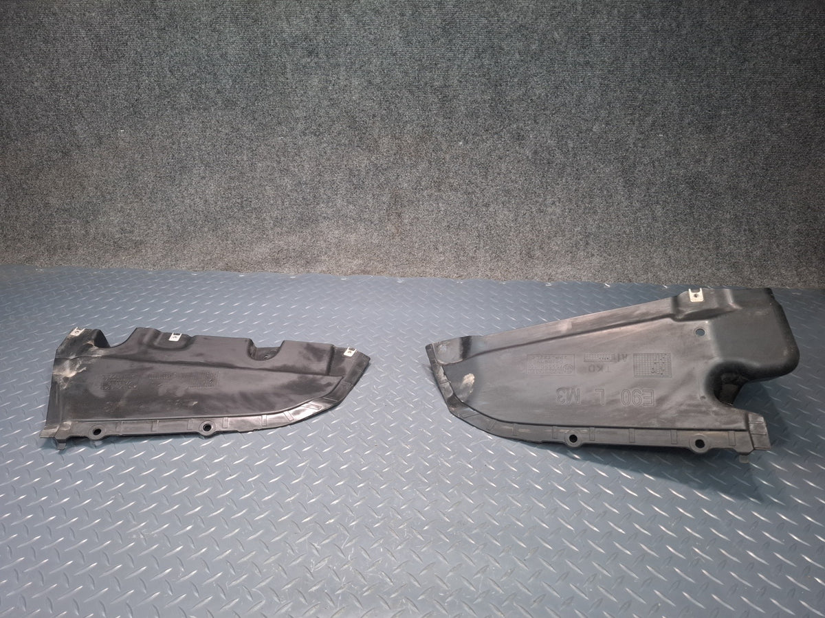2008-2011 BMW E90 M3 Sedan Rear Undebody Splash Shield Guard Set of 2