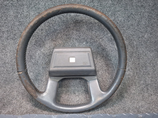 85-86 Toyota Cressida MX73 Leather Steering w Horn Pad Gray Damaged
