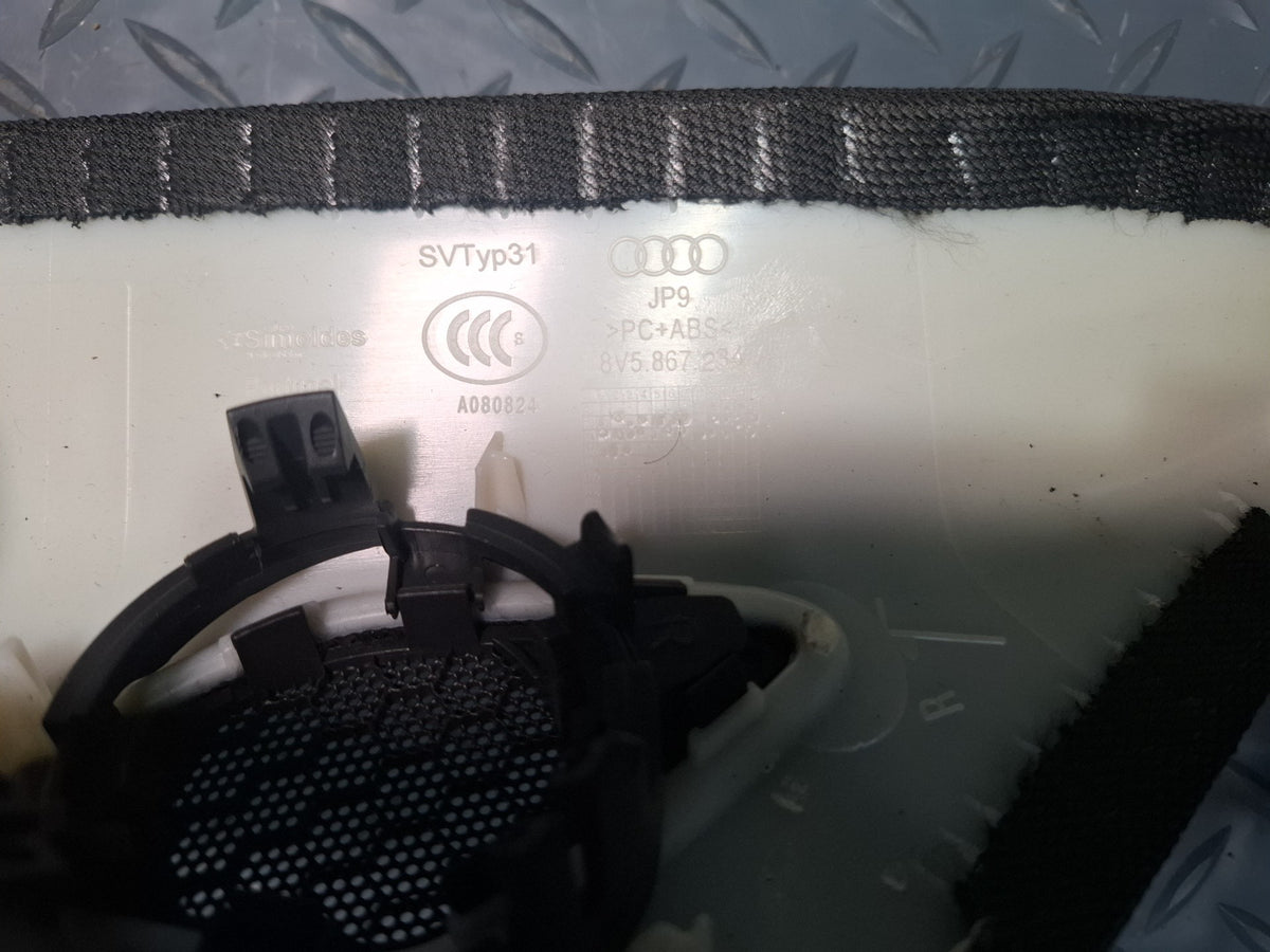 15-20 Audi A3 S3 8VS Sedan Front Left & Right Upper A-pillar Trim Black Set OEM