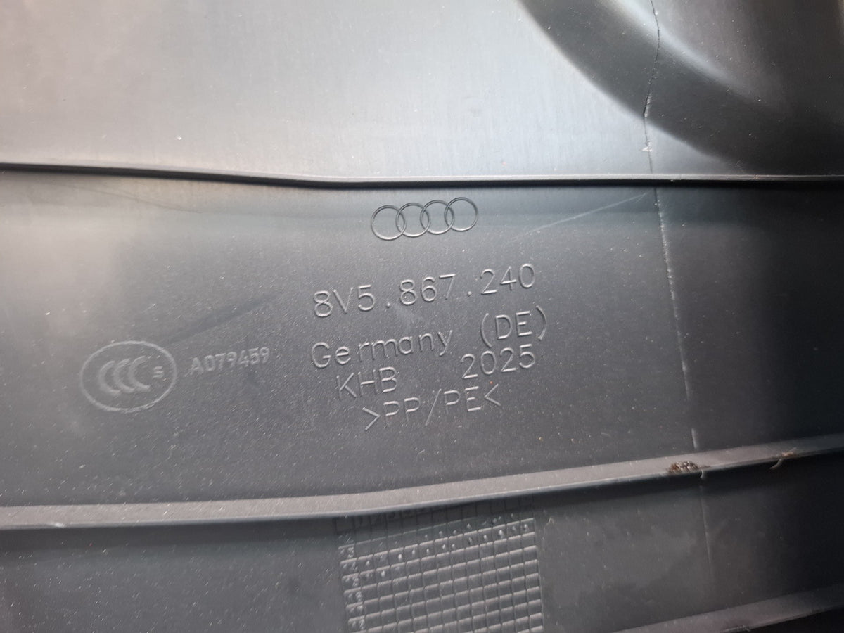 15-20 Audi A3 S3 8VS Sedan Left & Right Lower B-pillar Trim Cover Black Set OEM