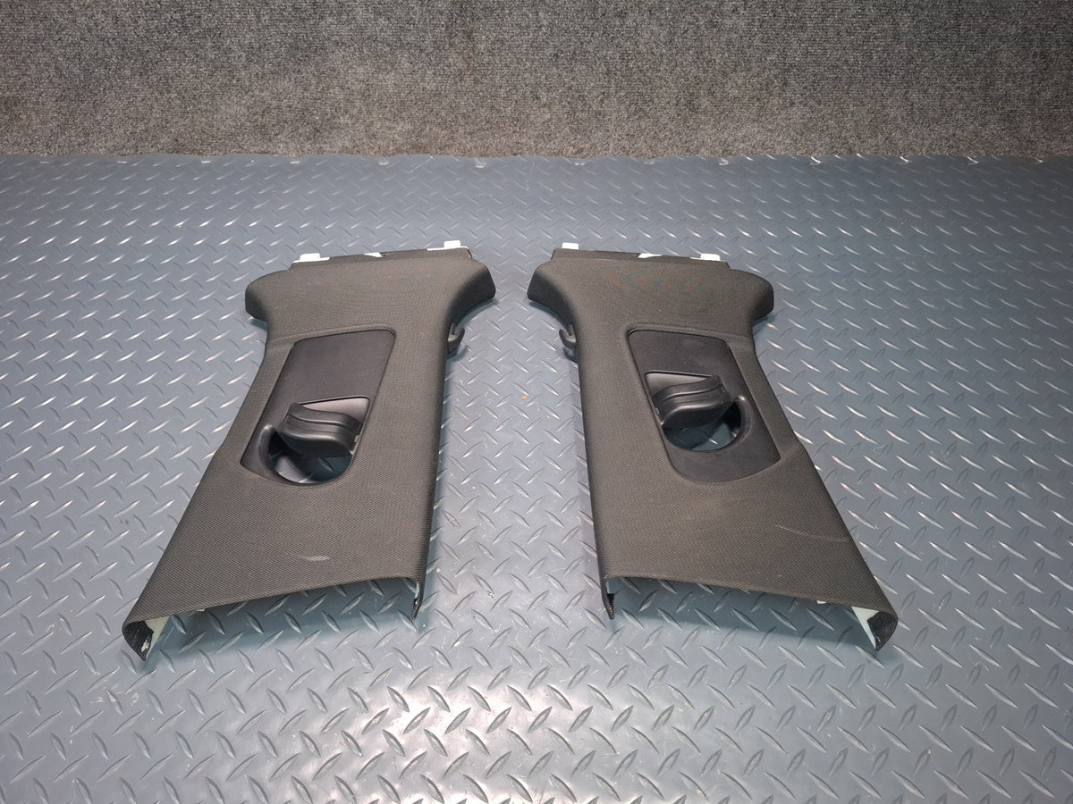 15-20 Audi A3 S3 8VS Sedan Center Left & Right Upper B-pillar Trim Black Set OEM