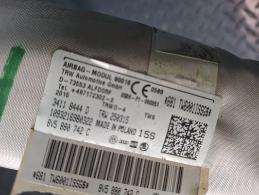 15-20 AUDI S3 8VS FRONT RIGHT PASSENGER SIDE ROOF SRS AIRBAG OEM
