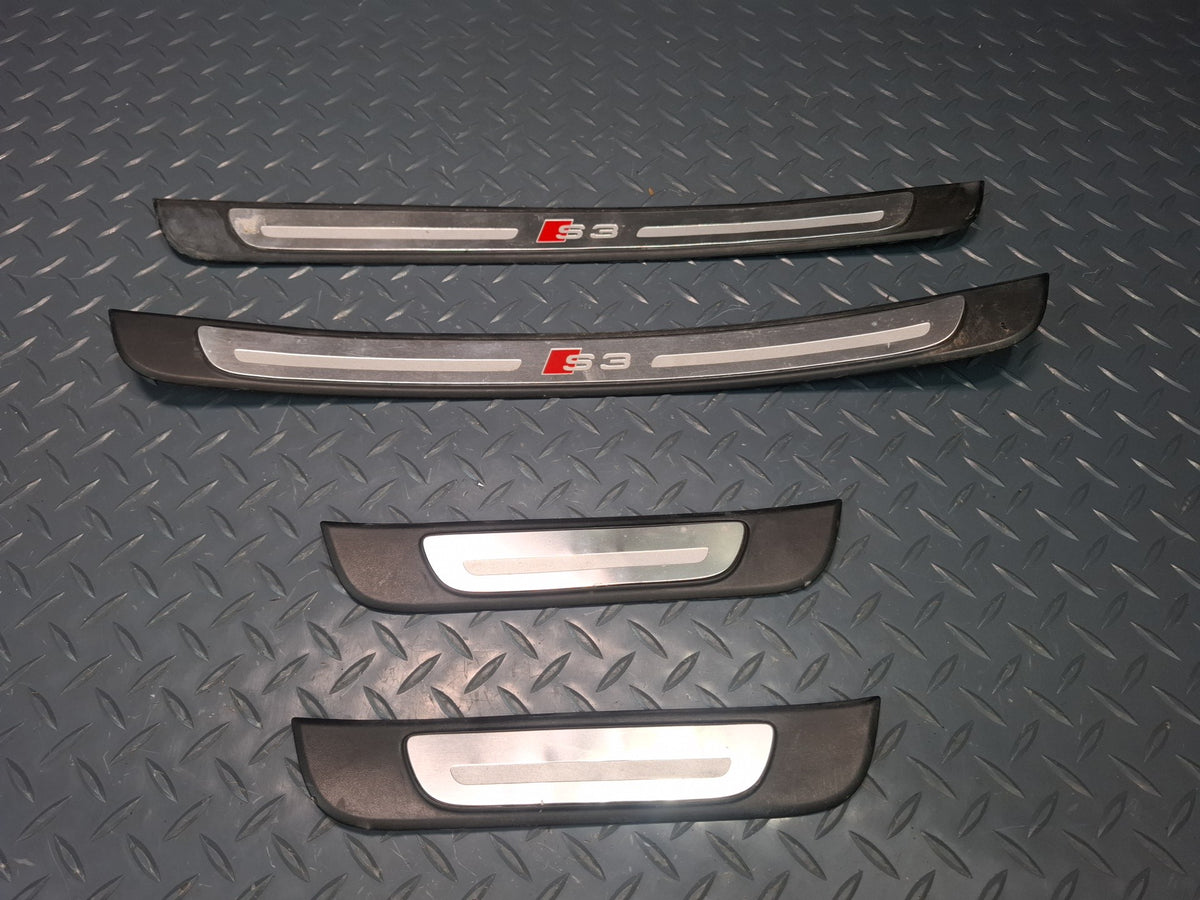 15-16 Audi S3 8VS Sedan Set of 4 Front & Rear Door Entrance Sill Scuff Trim OEM