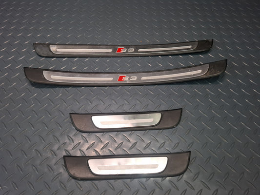 15-16 Audi S3 8VS Sedan Set of 4 Front & Rear Door Entrance Sill Scuff Trim OEM