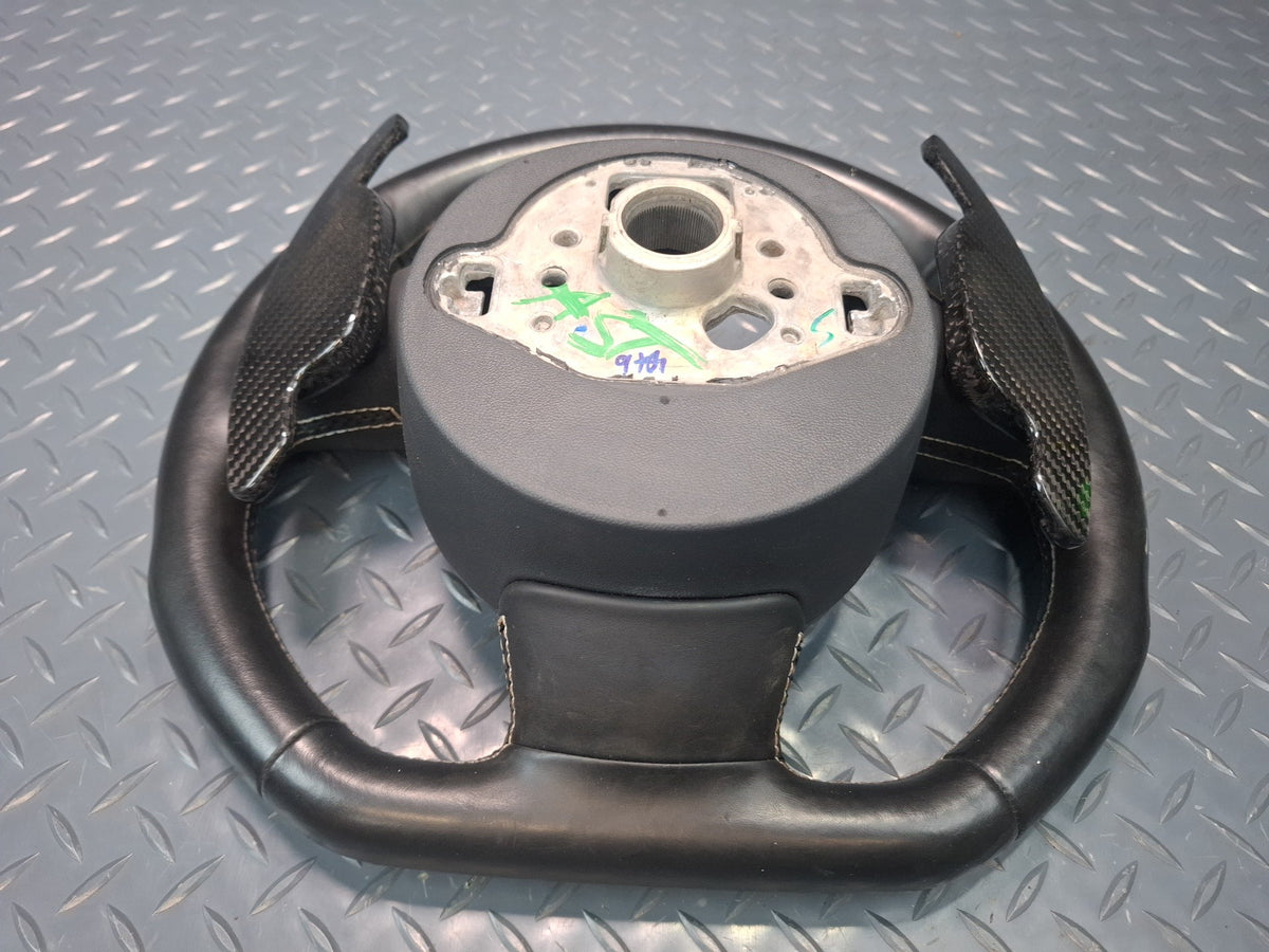 15-16 Audi S3 8VS S-line Sport Flat Bottom Leather Steering Black w Paddles OEM