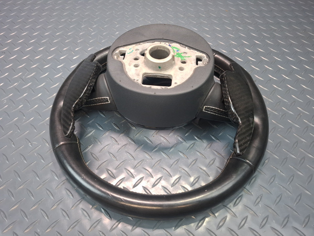 15-16 Audi S3 8VS S-line Sport Flat Bottom Leather Steering Black w Paddles OEM
