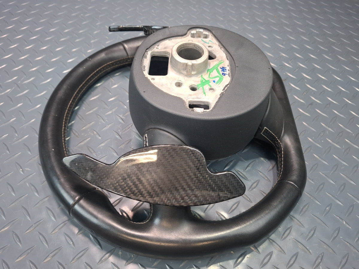 15-16 Audi S3 8VS S-line Sport Flat Bottom Leather Steering Black w Paddles OEM
