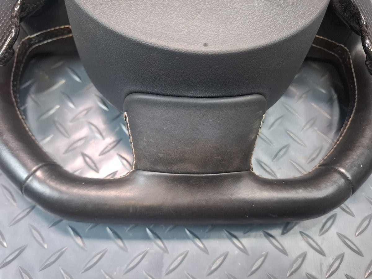15-16 Audi S3 8VS S-line Sport Flat Bottom Leather Steering Black w Paddles OEM