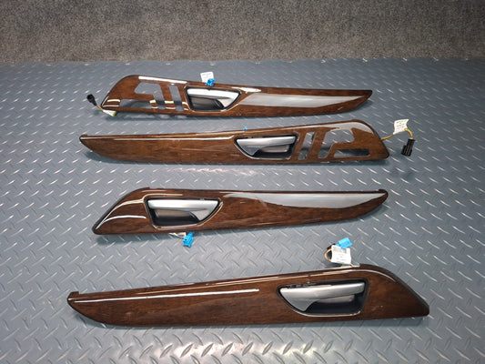 2012-2015 Mercedes W166 Ml-class Front & Rear Door Interior Handle Wood Trim Set