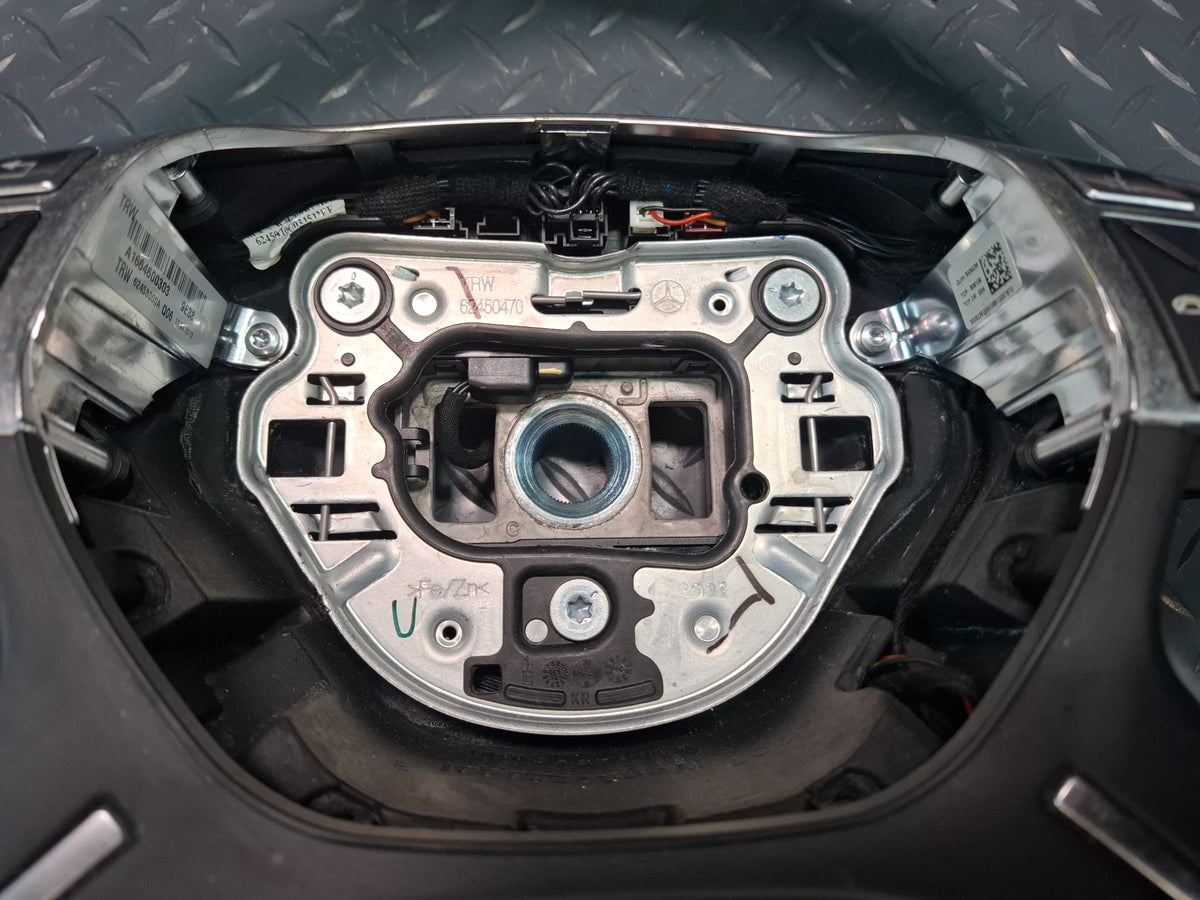 2012-2015 Mercedes X166 W166 GL ML Leather Steering w Controls & Paddles Black