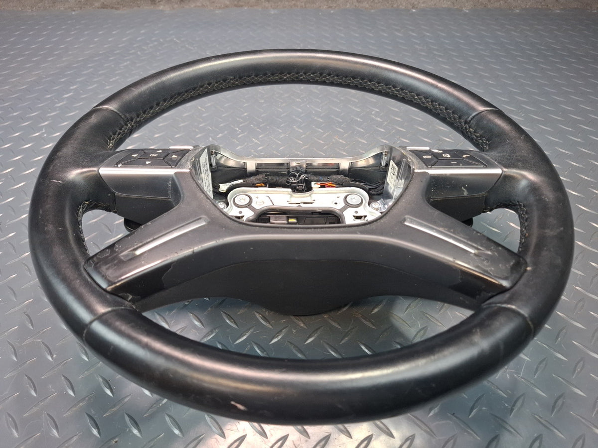 2012-2015 Mercedes X166 W166 GL ML Leather Steering w Controls & Paddles Black