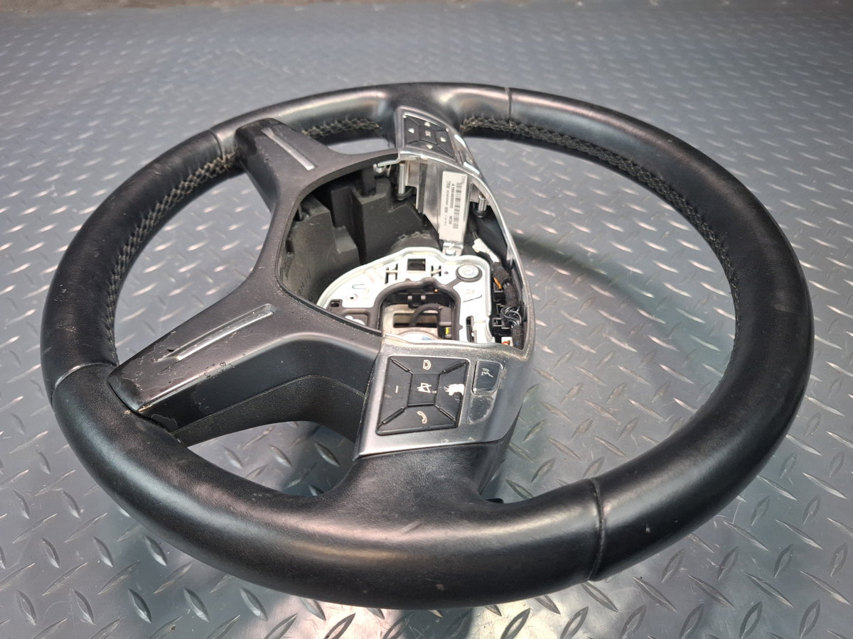 2012-2015 Mercedes X166 W166 GL ML Leather Steering w Controls & Paddles Black