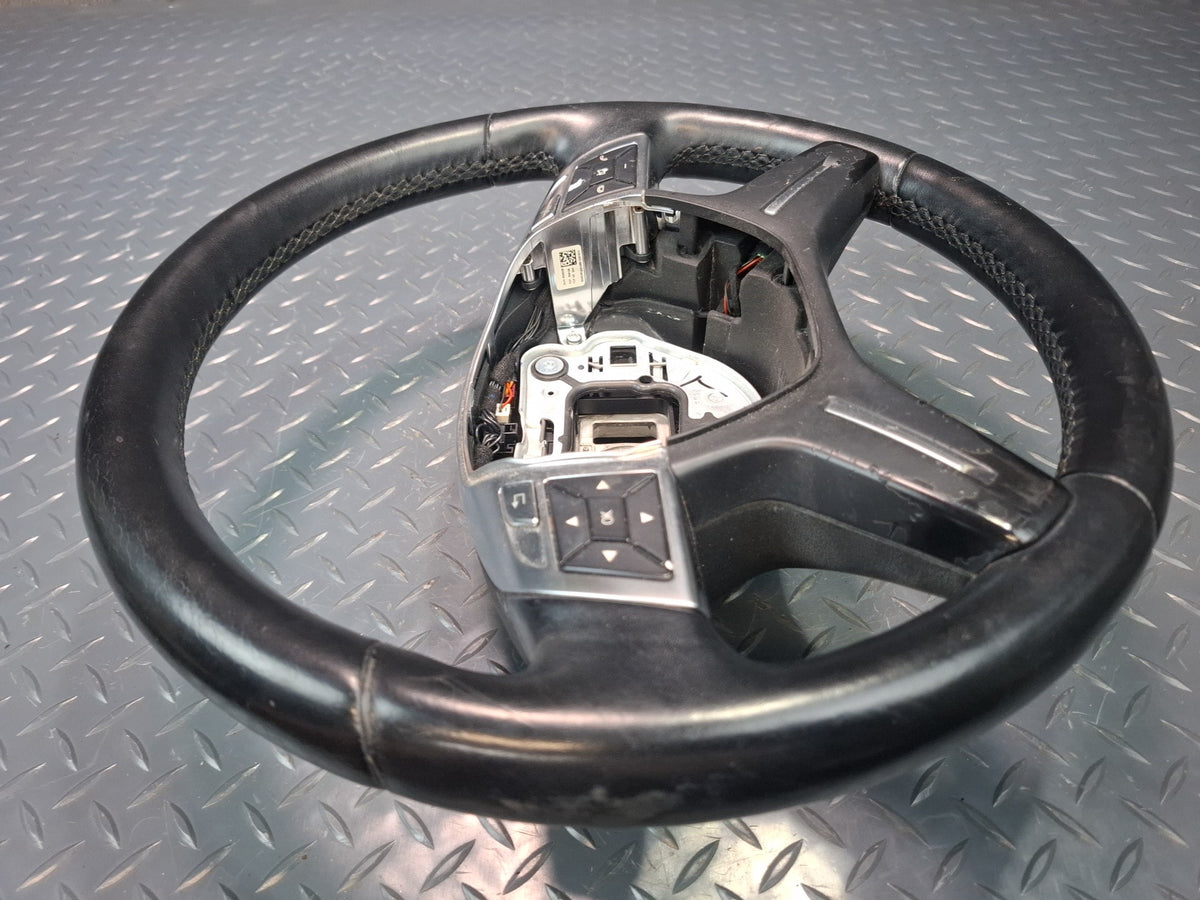 2012-2015 Mercedes X166 W166 GL ML Leather Steering w Controls & Paddles Black