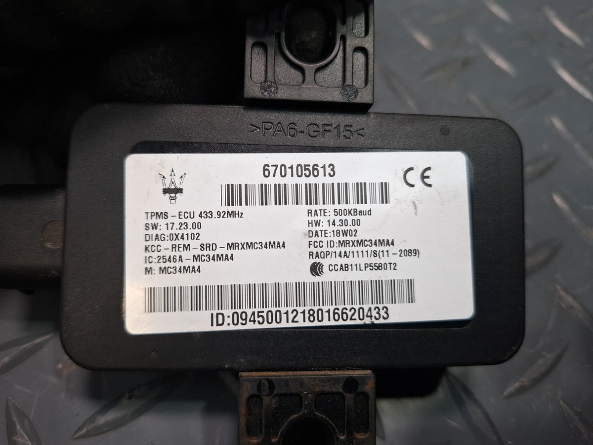 2017-2020 Maserati Levante M161 TPMS Tire Pressure Monitor Sensor Module
