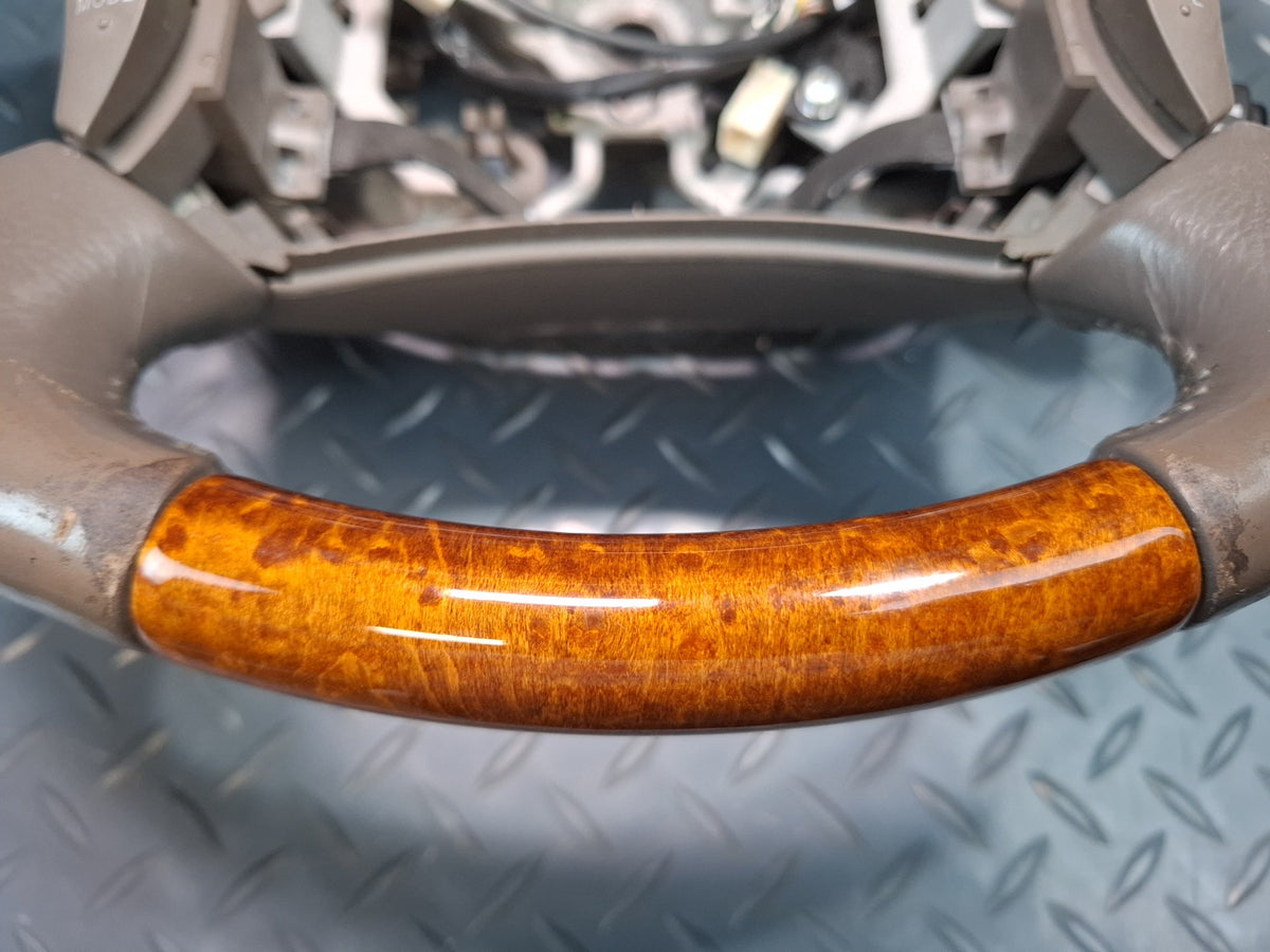 2003-2007 Lexus UZJ100L LX470 Leather Wood Steering W/ Cruise Switch Damaged