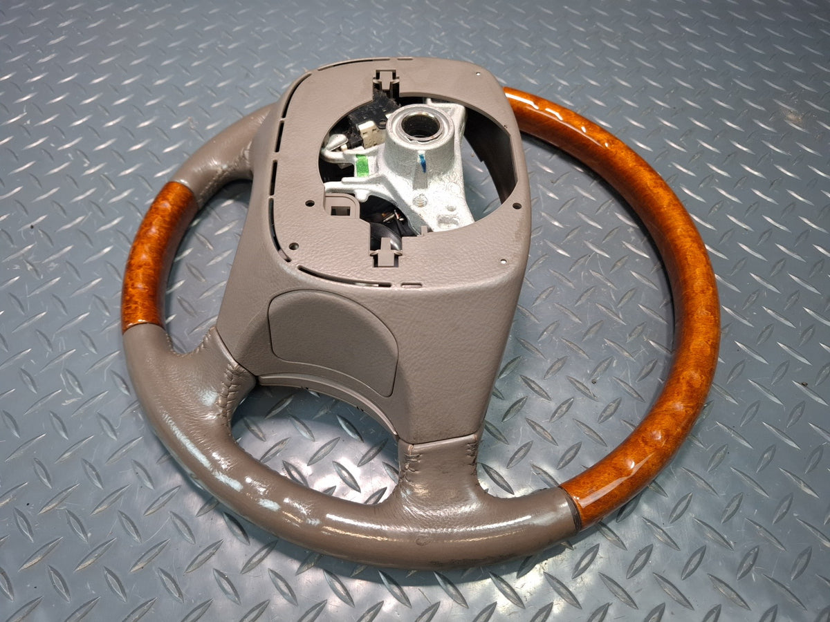 2003-2007 Lexus UZJ100L LX470 Leather Wood Steering W/ Cruise Switch Damaged