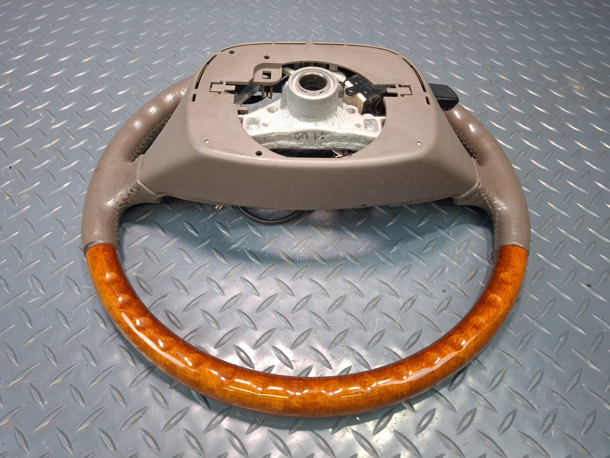 2003-2007 Lexus UZJ100L LX470 Leather Wood Steering W/ Cruise Switch Damaged