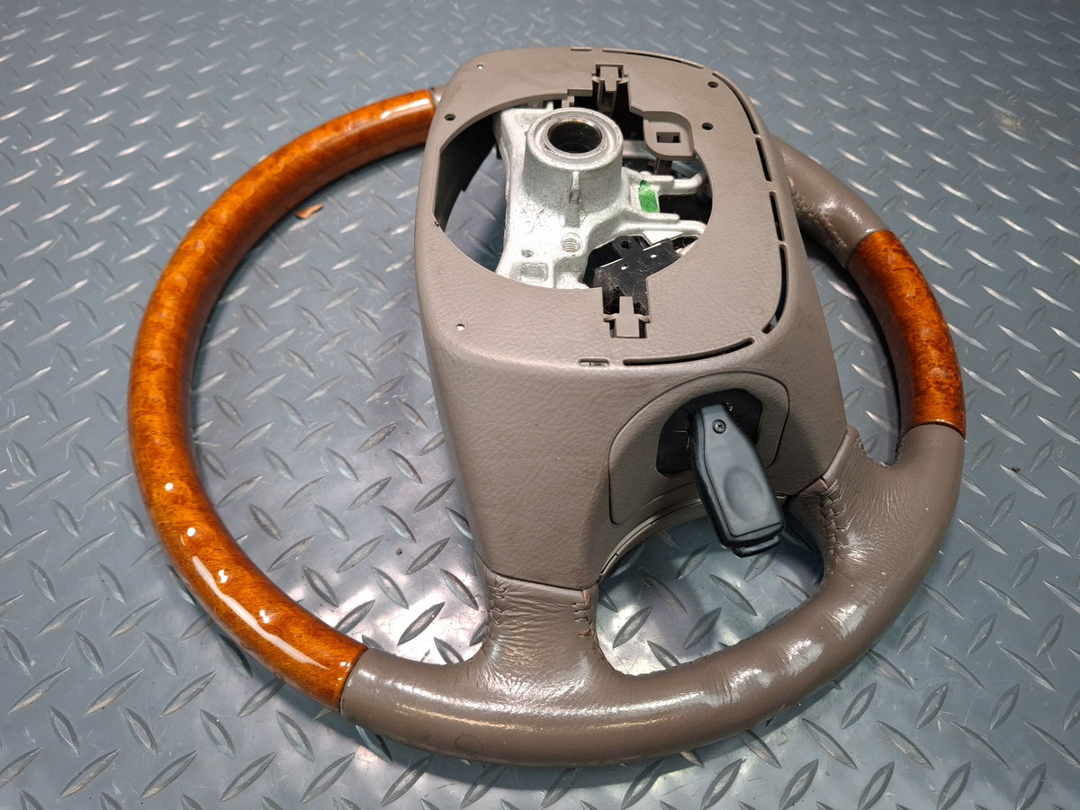 2003-2007 Lexus UZJ100L LX470 Leather Wood Steering W/ Cruise Switch Damaged