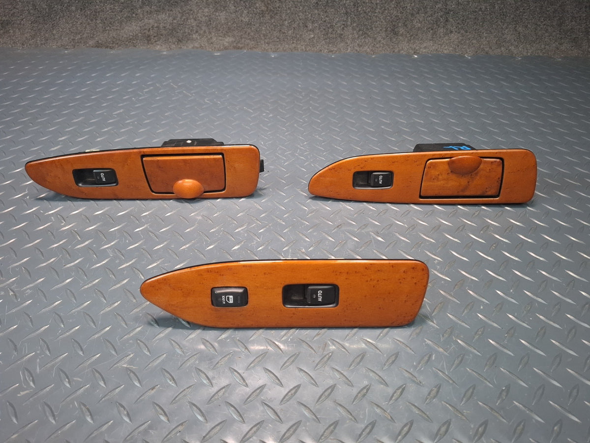 2003-2007 Lexus UZJ100L LX470 Front & Rear Door Window Switch Trim Set of 3