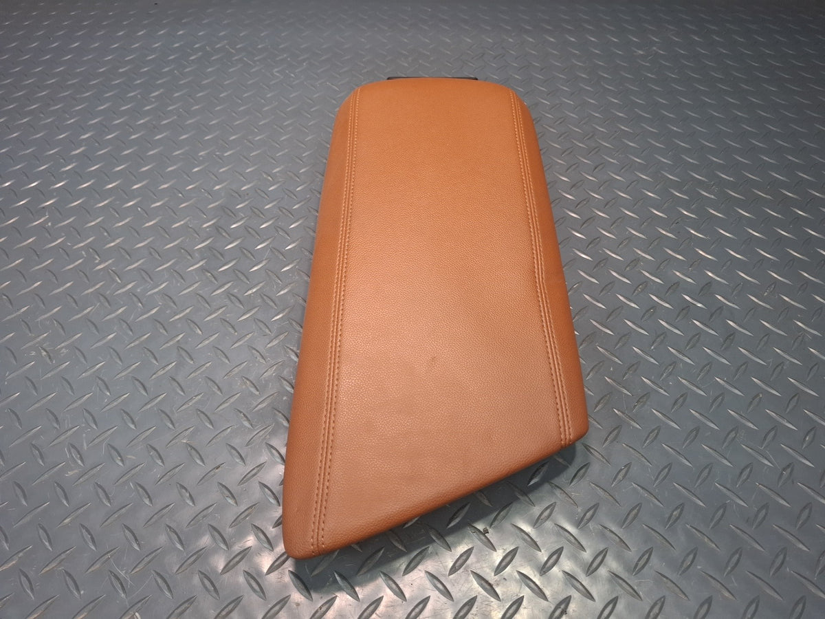 17-19 Alfa Romeo Giulia Center Console Arm Rest Lid Leather Brown OEM