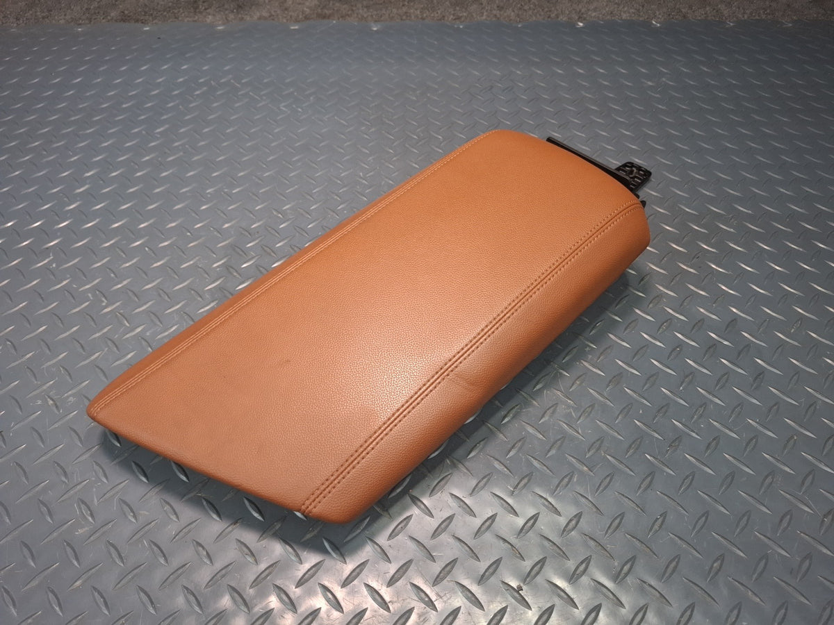 17-19 Alfa Romeo Giulia Center Console Arm Rest Lid Leather Brown OEM